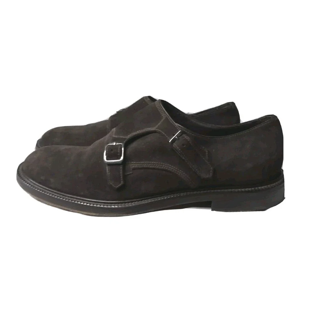 Pal Zileri Double Monkstrap Suede Shoes Men's Size 11 US EU 44 Made in Italy